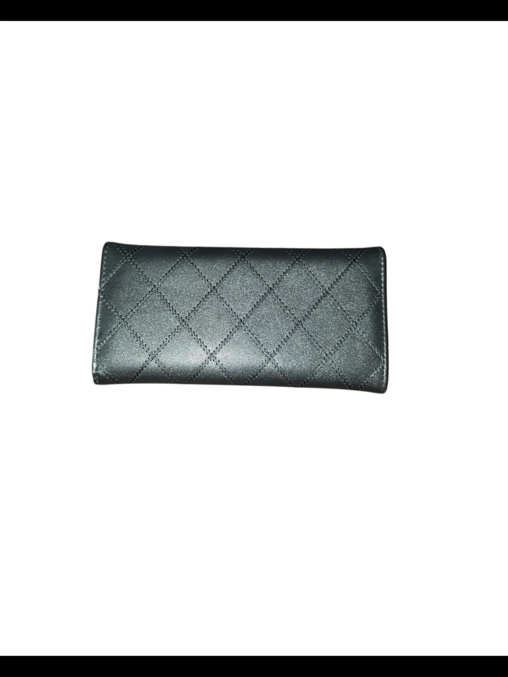 Brand New - Black Quilted Vegan Leather Clutch Wallet